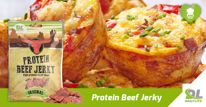 Muffin proteic cu Beef Jerky și ardei - Ediție specială de Paște